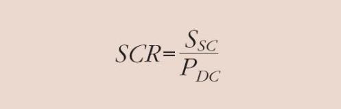 Figura 8: Una medida de la idoneidad a este respecto es el denominado coeficiente de cortocircuito SCR (Short Circuit Ratio), que relaciona la potencia de cortocircuito (SSC) con la potencia nominal (PDC) de la transmisión HVDC.
