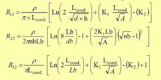 De la ecuación anterior se tiene que cada uno de los parámetros involucrados se calculan de la siguiente manera: