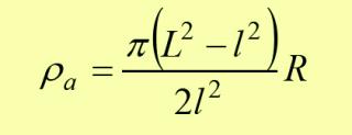 El valor de la resistividad aparente se obtiene por medio de la siguiente ecuación: