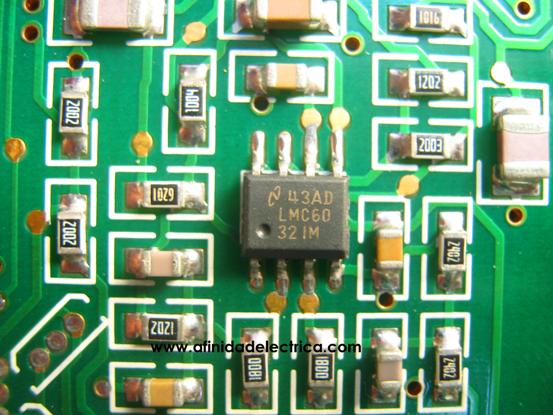 En la siguiente figura se ve en detalle el circuito de corriente correspondiente a la fase 2 en donde se destaca el integrado LMC60 de National Semiconductor que es un doble amplificador operacional de tecnología CMOS.