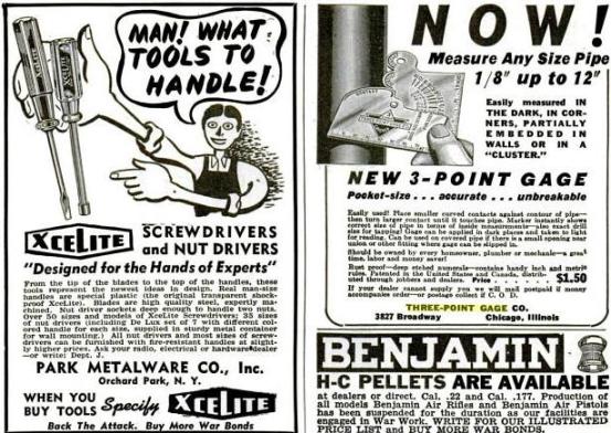 Aquí también vemos la publicidad de marzo de 1944 aparecida en Popular Mechanics.