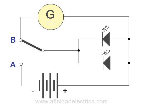 De la observación de las conexiones eléctricas del total de los componentes podemos elaborar el siguiente circuito para la comprensión del funcionamiento del dispositivo.