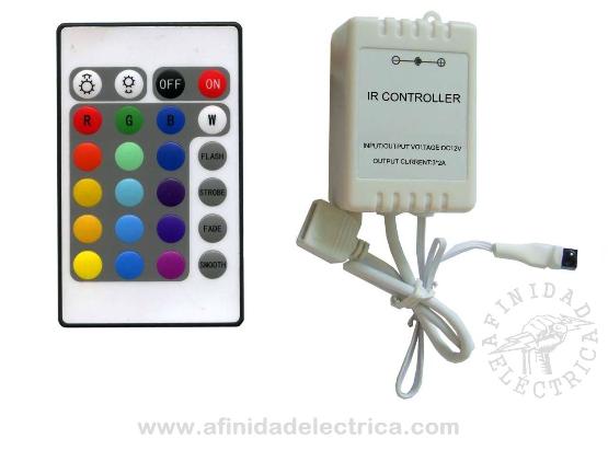El controlador RGB es un automatismo de control para iluminación con dispositivos LED RGB (tiras y lámparas), combinando los tres colores con un controlador de este tipo, se consigue una amplia gama de colores y efectos de transición.