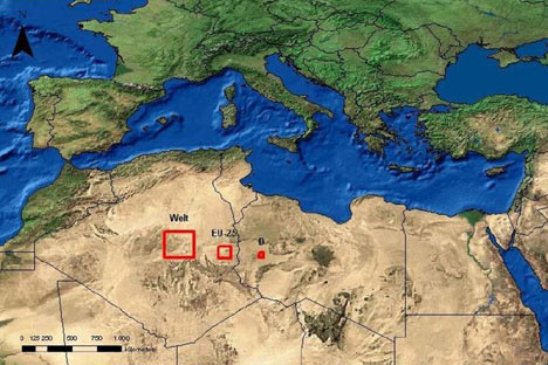 El Instituto Europeo de Energía considera que, con capturar el 0,3 por ciento de la energía solar que cae sobre el Sahara y Oriente Mediom, sería suficiente para abastecer de energía eléctrica a toda Europa.