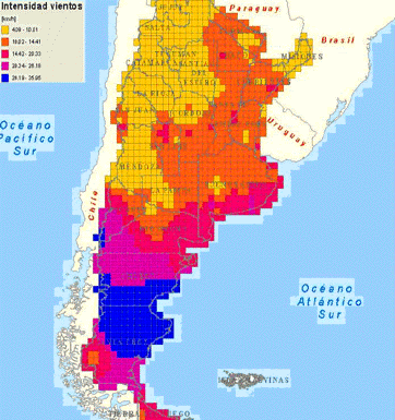 El potencial eólico Argentino.