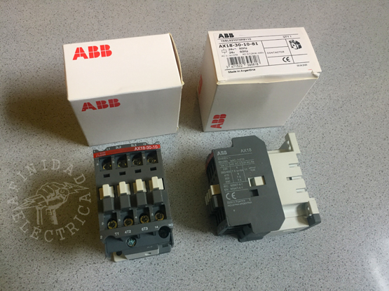 El circuito de potencia de este tablero que maneja el encendido y apagado de las bombas, se realizará con dos contactores ABB AX18-30-10-81.