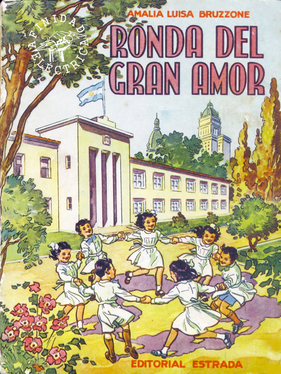 El texto escolar para tercer grado “Ronda del gran amor” escrito por  Amalia Luisa Bruzone y editado por Ángel Estrada y Cía, en 1953 aborda temas de generación eléctrica.